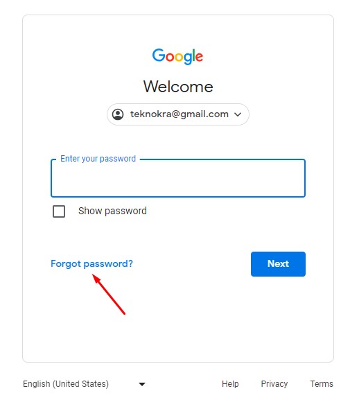 Lupa kata sandi email