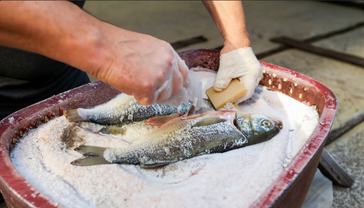Proses pengawetan pada ikan dengan penggaraman