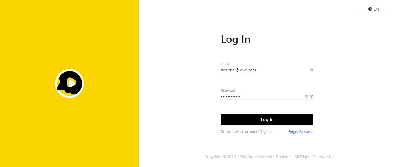 login snack video web